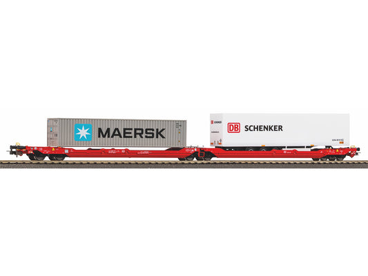 Piko Expert DBAG T3000e Flat Wagon w/2xContainer Load VI HO Gauge PK24619