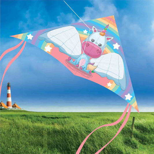 Brookite Unicorn Delta Fun Kite 1m Span, 50m Line - 30402