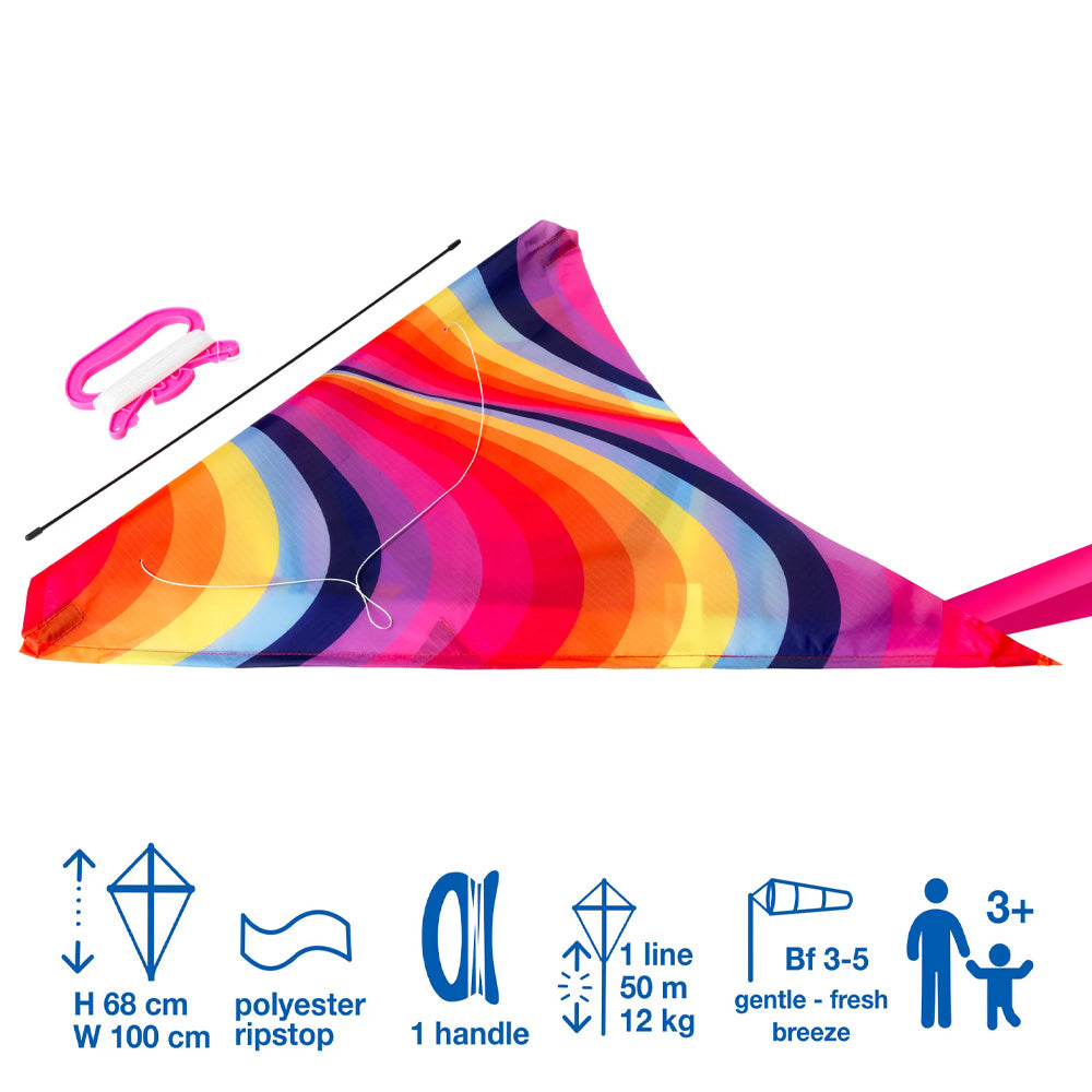 Brookite Aurora Delta Fun Kite 1m Span, 50m Line - 30404