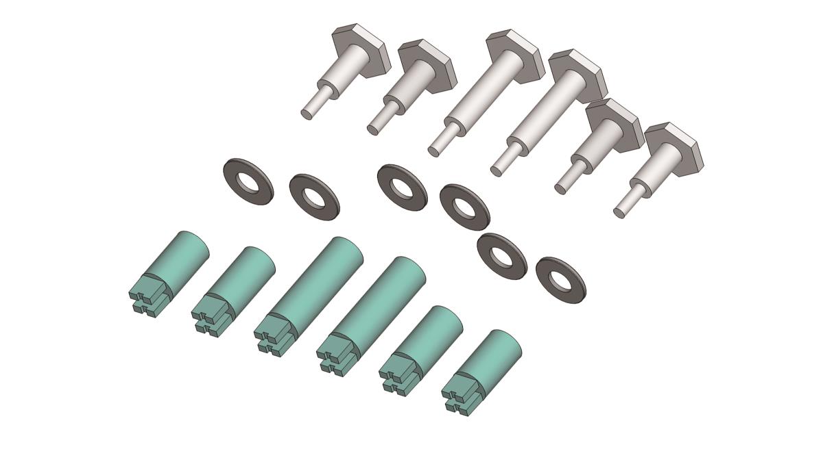 Piko 36091 Crank Bolt Set Mogul Silver G Gauge