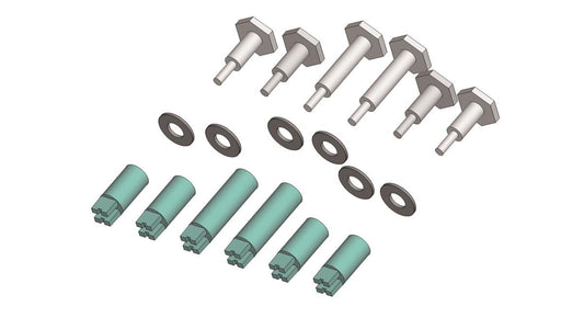 Piko 36091 Crank Bolt Set Mogul Silver G Gauge