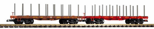 Piko Santa Fe Bogie Stake Wagon Set (2) PK38773 G Gauge