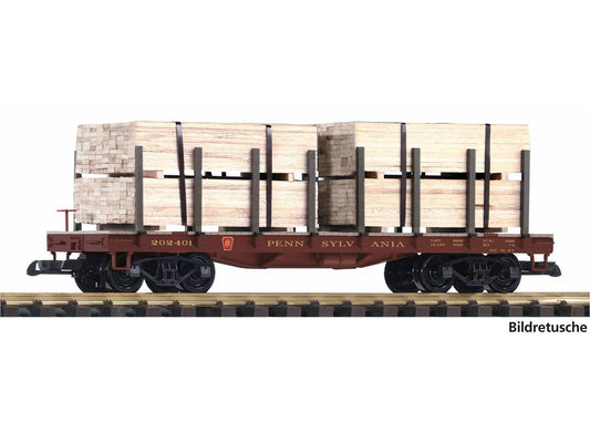 Piko PRR Stake Wagon w/Lumber Load PK38799 G Gauge