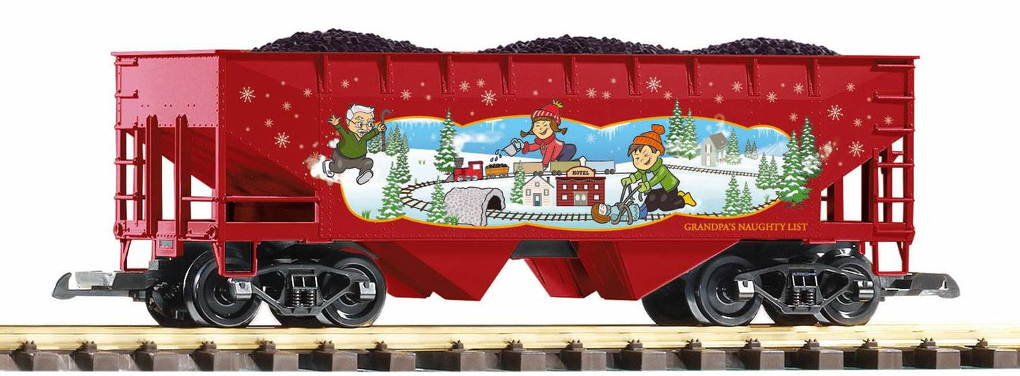 Piko Christmas Rib Sided Bogie Hopper w/Coal Load G Gauge PK38930