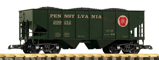 Piko PRR Rib Sided Bogie Hopper w/Coal Load G Gauge PK38955