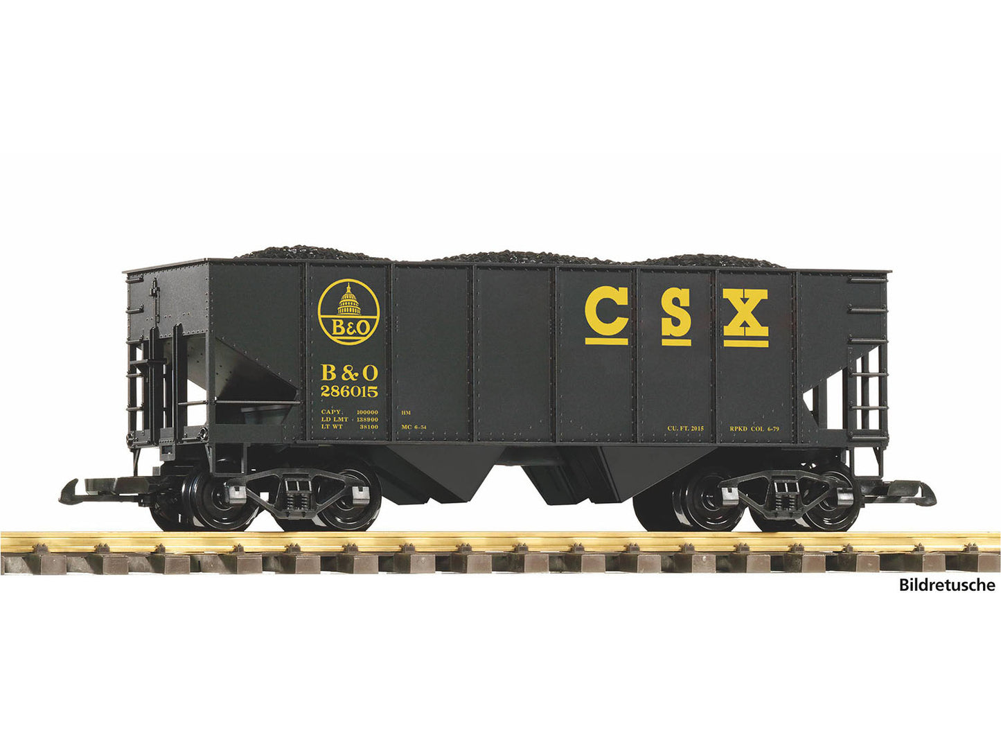 Piko CSX B&O Rib Side Hopper Wagon w/Coal Load PK38973 G Gauge