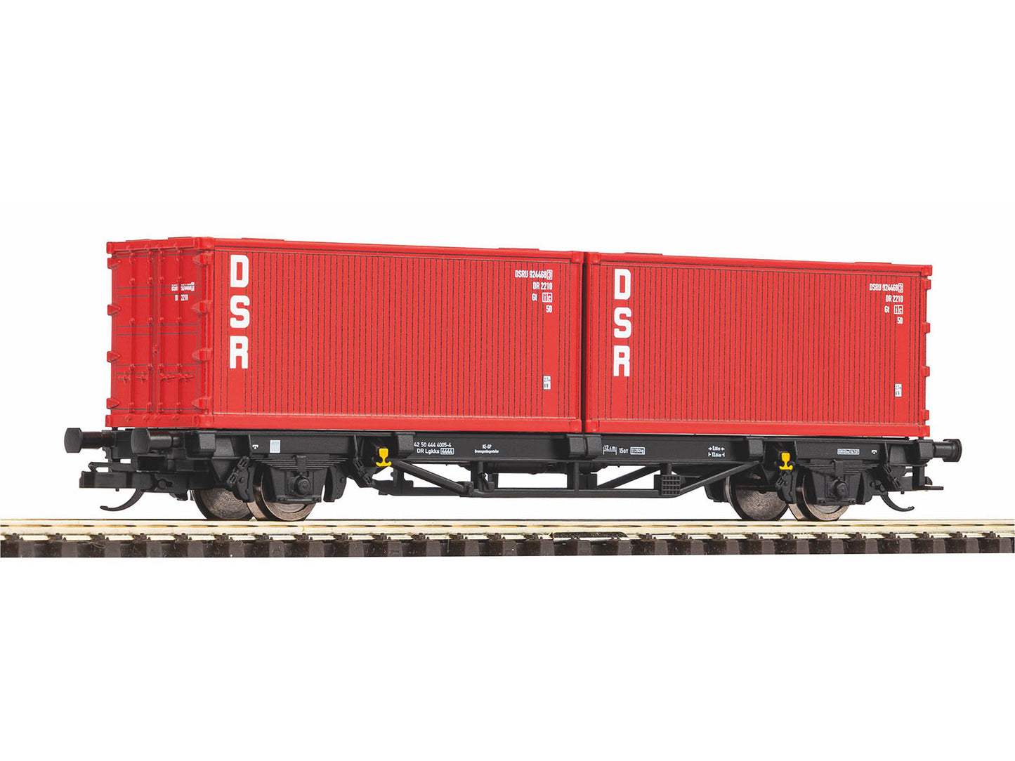 Piko DR Flat Wagon w/2x20' DSR Container Load IV PK47727 TT Gauge