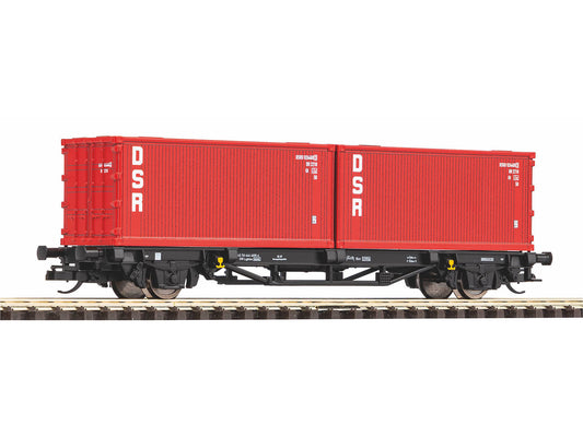 Piko DR Flat Wagon w/2x20' DSR Container Load IV PK47727 TT Gauge