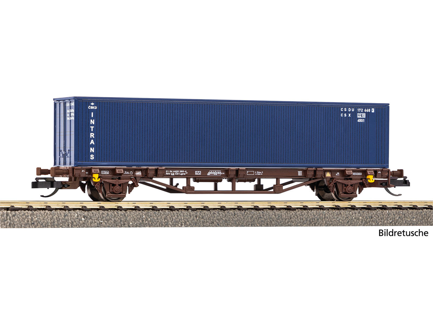 Piko CD Flat Wagon w/40' Intrans Container Load V PK47728 TT Gauge