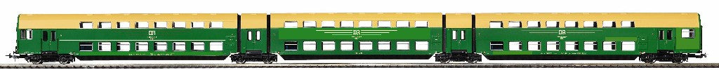 Piko 53123  Classic DR DGBgq Bi-Level Coach Set (3) IV HO