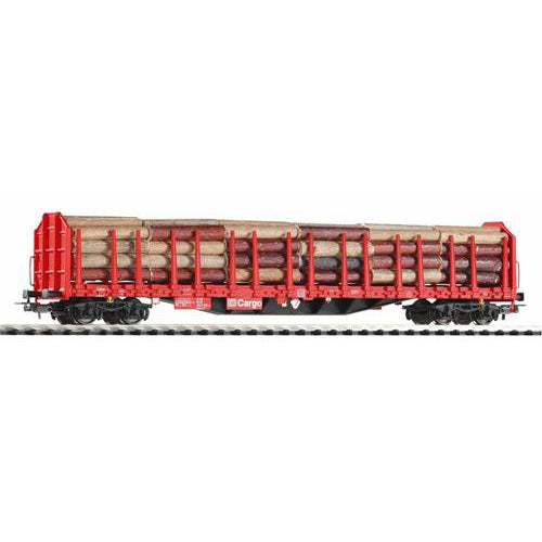 PIKO DB Cargo Roos-t642 Stake Wagon w/ Timber Load V HO Gauge 54339