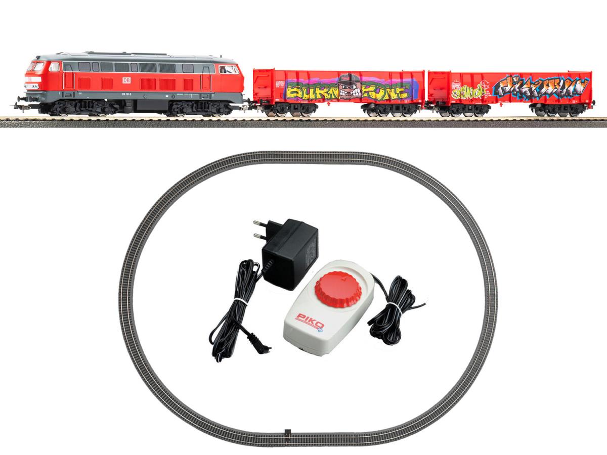 Piko Ready to Run DBAG BR218 Graffiti Freight Train Set VI PK57032 HO Gauge