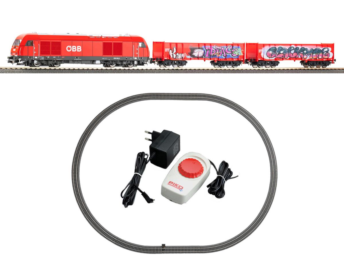 Piko Ready to Run OBB Rh2016 Graffiti Freight Train Set VI PK57033 HO Gauge