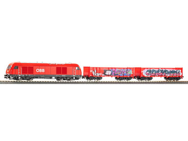 Piko Ready to Run OBB Rh2016 Graffiti Freight Train Set VI PK57033 HO Gauge