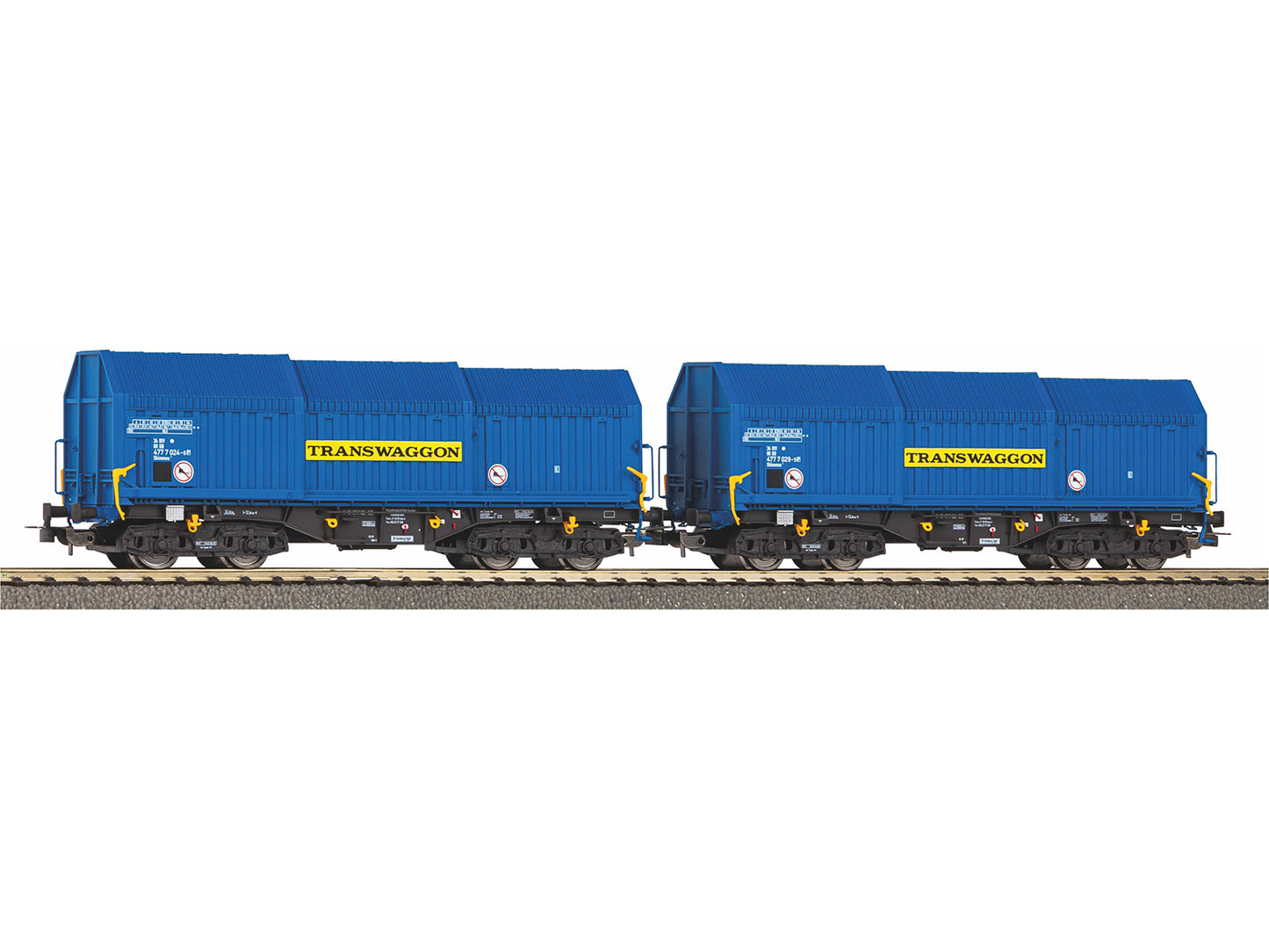 Piko Expert Transwaggon Telescopic Wagon Set (2) V HO Gauge PK58296