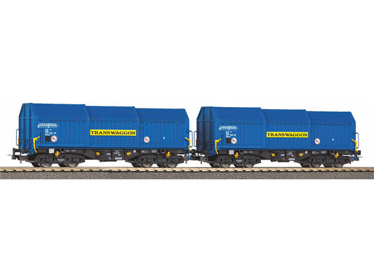 Piko Expert Transwaggon Telescopic Wagon Set (2) V HO Gauge PK58296