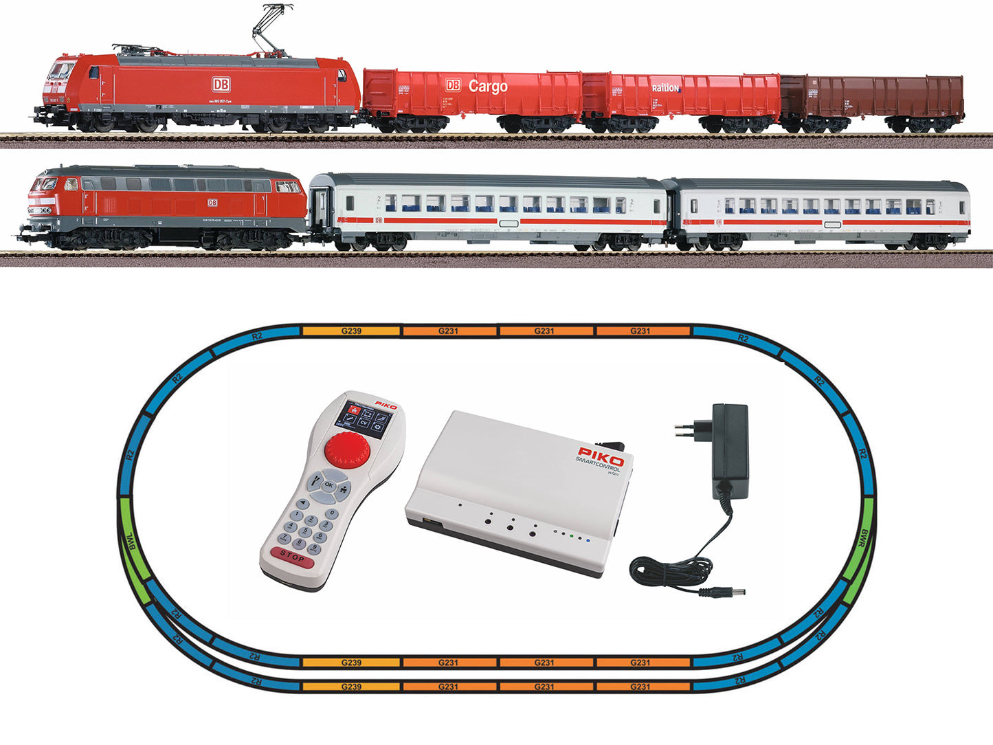 Piko SmartControl wlan DBAG BR185/BR218 Mixed Starter Set VI PK59014 HO Gauge
