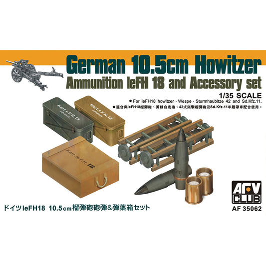 AFV Club AF35062 leFH18 10.5cm Ammunition & Accessories 1:35 Model Kit