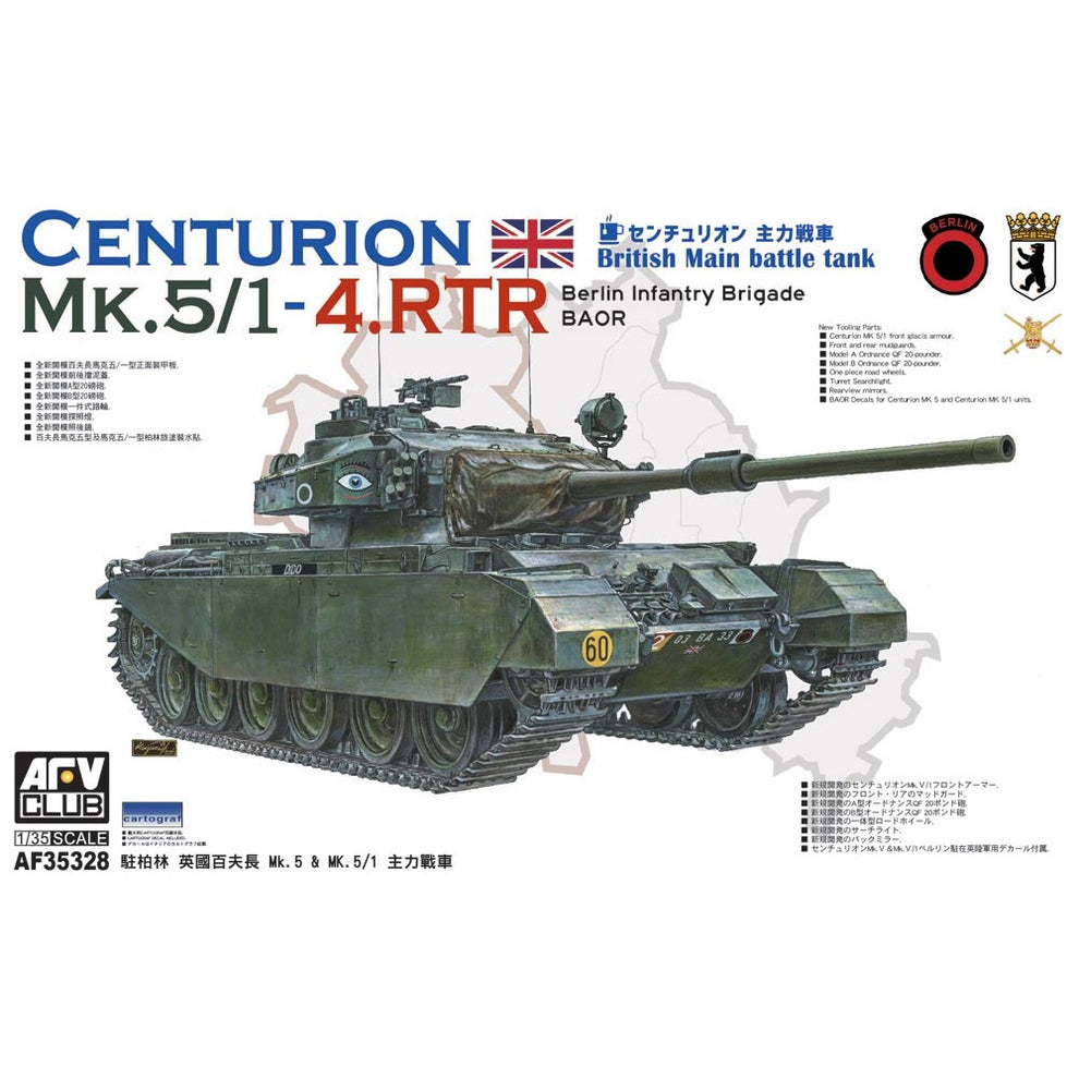 AFV Club 35328 Centurion Mk 5/1 4 RTR BAOR 1:35 Plastic Model Kit ...