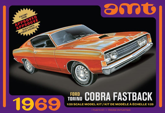AMT 1217M 1969 Ford Torino Cobra Fastback Car 1:25 Model Kit