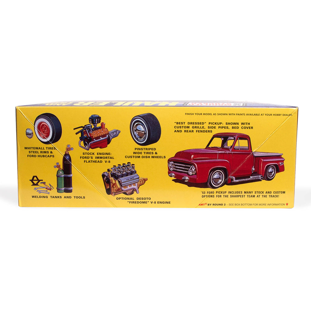 AMT 1310 1953 Ford Pickup Modified Stocker Hauler (Gulf) 1:25 Model Kit