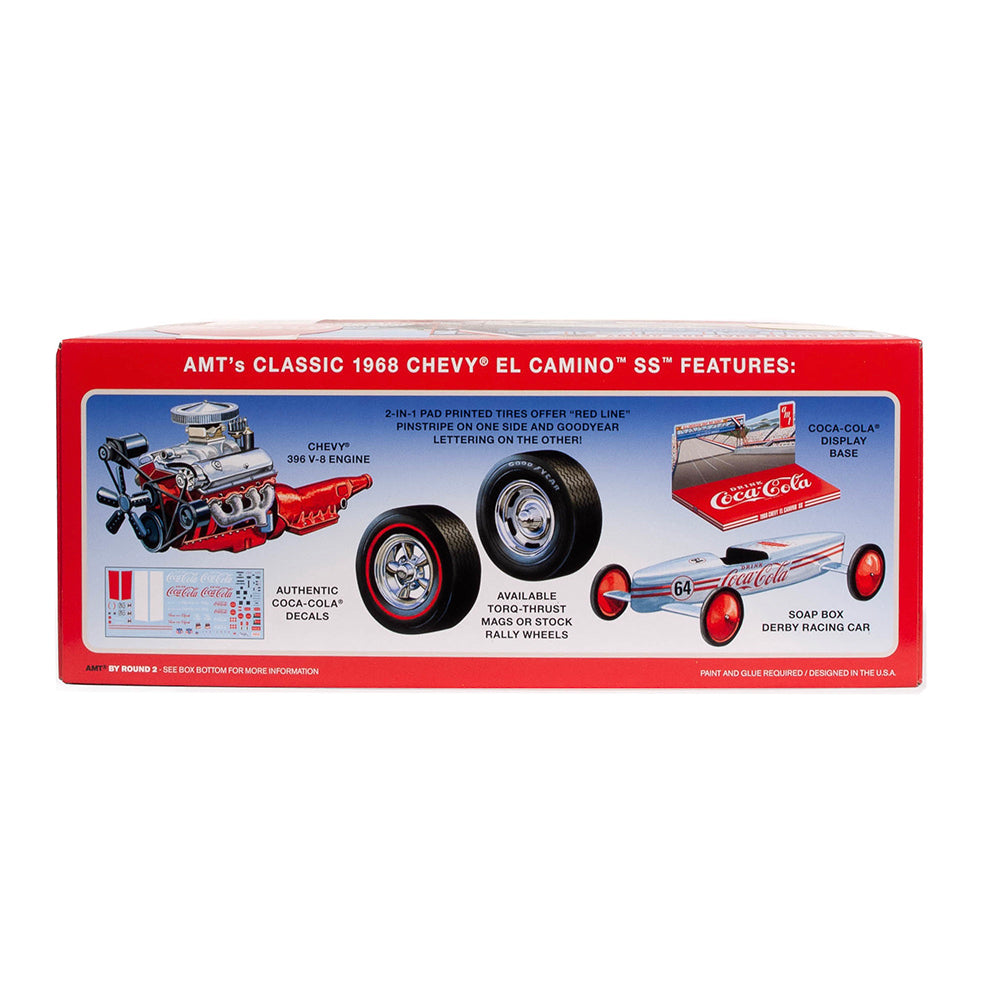 AMT 1362 1968 Chevy El Camino SS (Coca-Cola) w/ Soap Box Racer 1:25 Model Kit