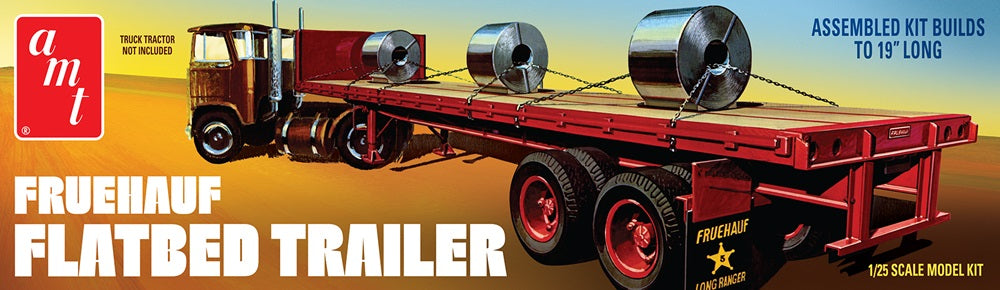 AMT 1399 Fruehauf Flatbed Trailer 1:25 Model Kit