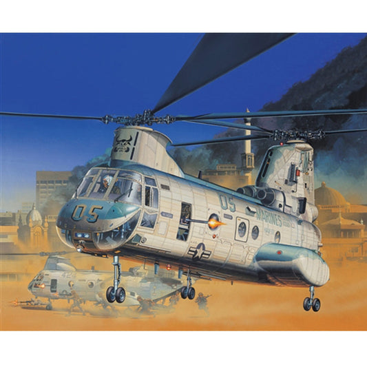 Academy 12283 CH-46E US Marines Bull Frog 1:48 Model Kit