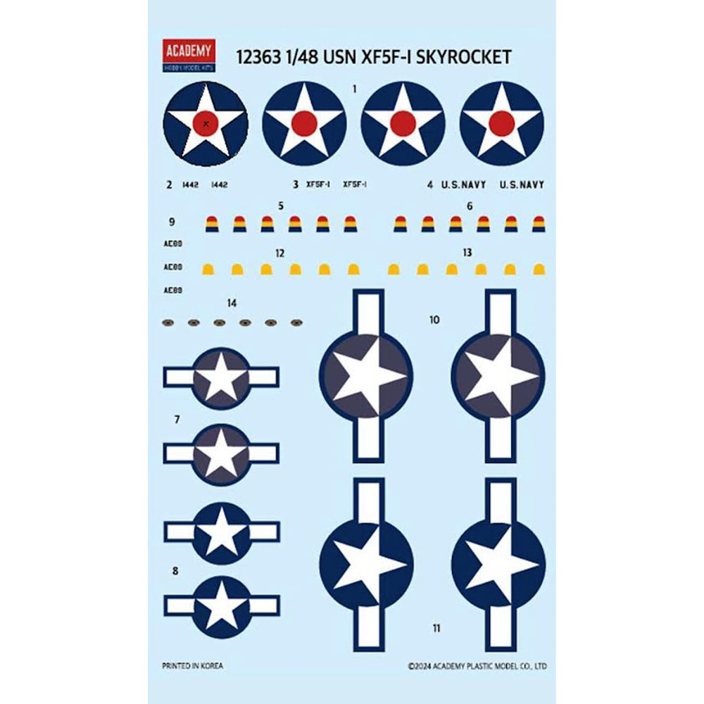 Academy 12363 US Navy XF5F-1 Skyrocket 1940s Fighter 1:48 Model Kit