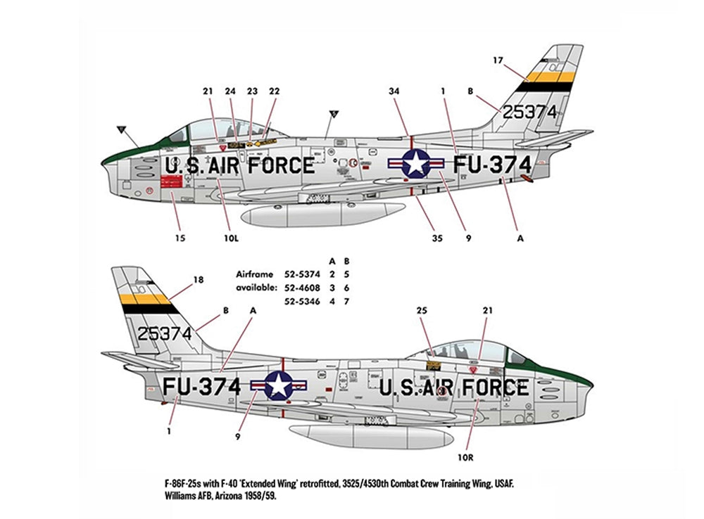 Academy 12369 US Air Force F-86F-40 Sabre Jet Fighter Aircraft 1:48 Model Kit