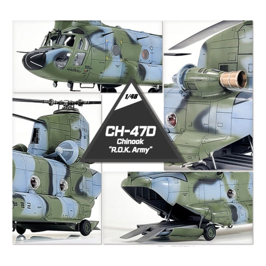Academy 12372 CH-47D Chinook "R.O.K. Army" Helicopter 1:48 Model Kit