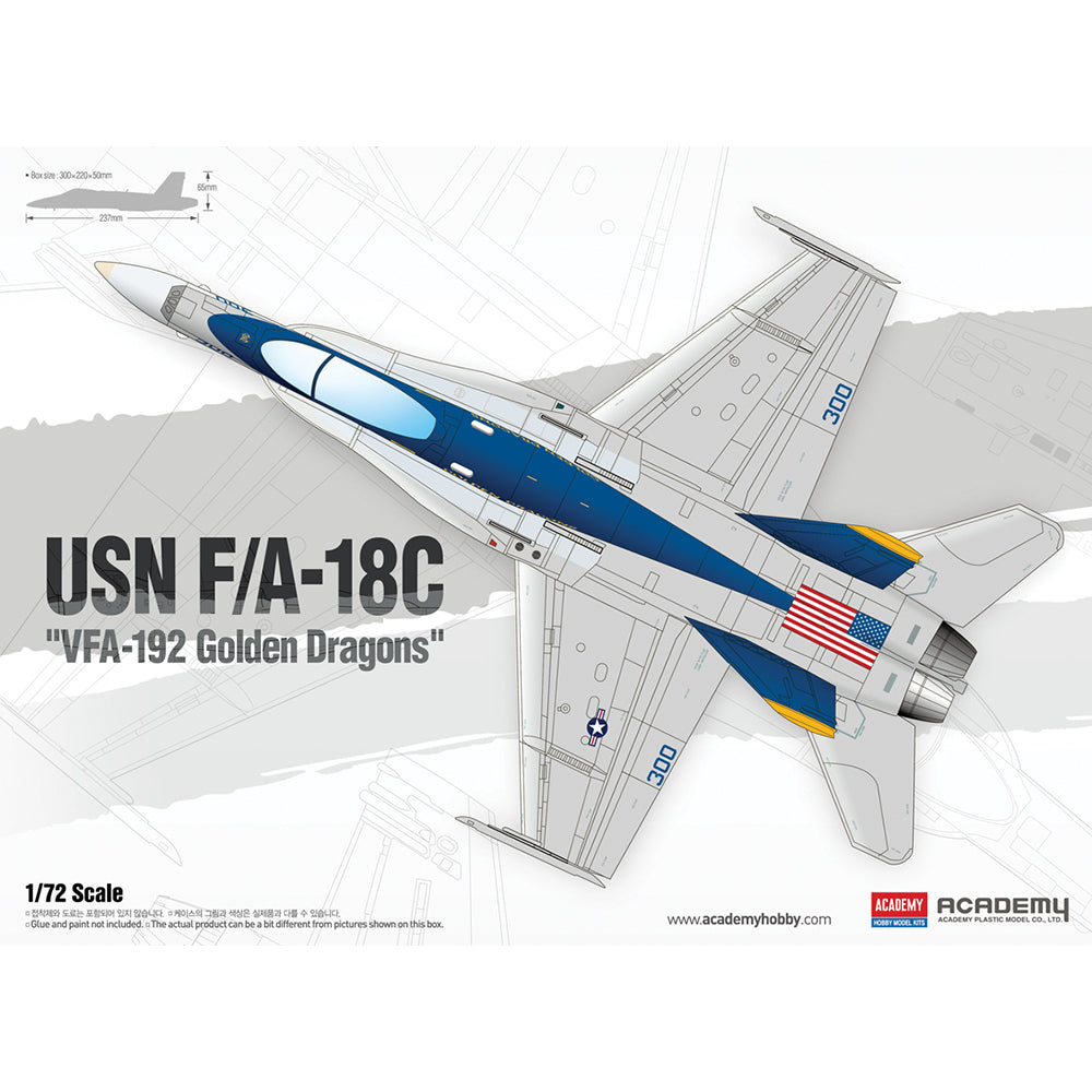 Academy 12564 USN F/A-18C VFA-192 Golden Dragons 1:72 Model Kit