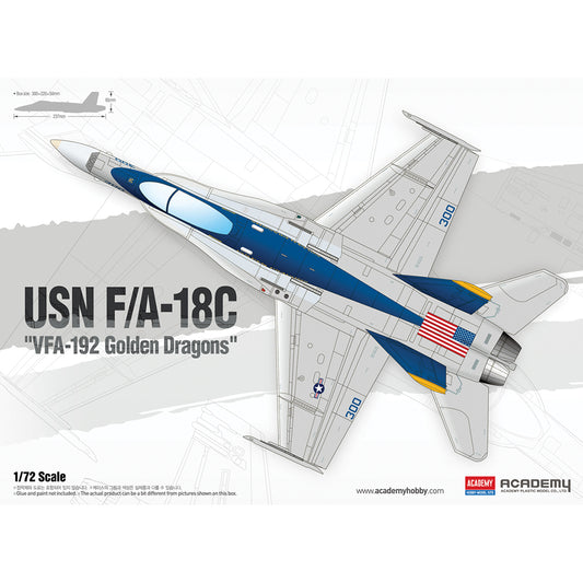 Academy 12564 USN F/A-18C VFA-192 Golden Dragons 1:72 Model Kit