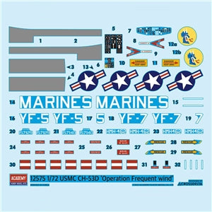 Academy 12575 US Navy CH53D Operation Frequent Wind Helicopter Model Kit