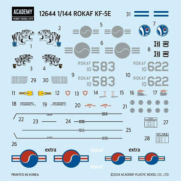 Academy 12644 RoKAF KF-5E Tiger II 1980s-Present 1:144 Model Kit