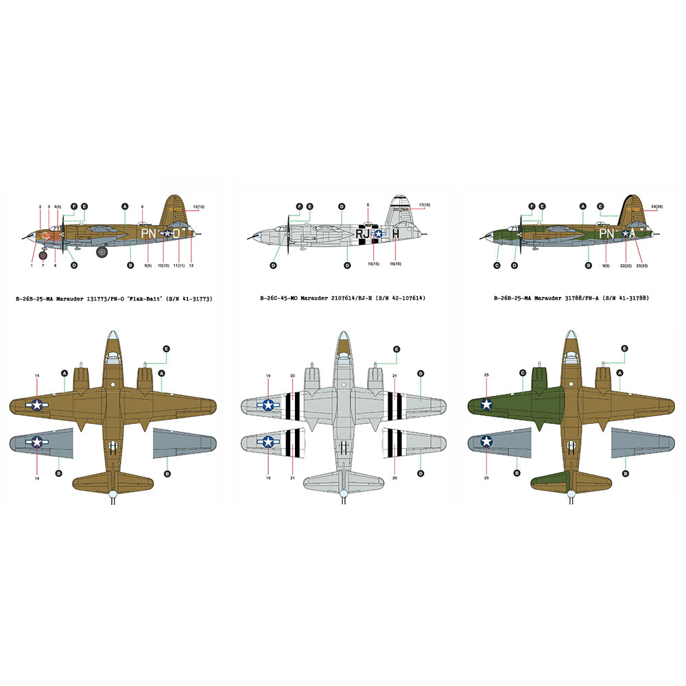 Academy 12656 US Air Force B-26B Marauder Medium Bomber 1:144 Model Kit