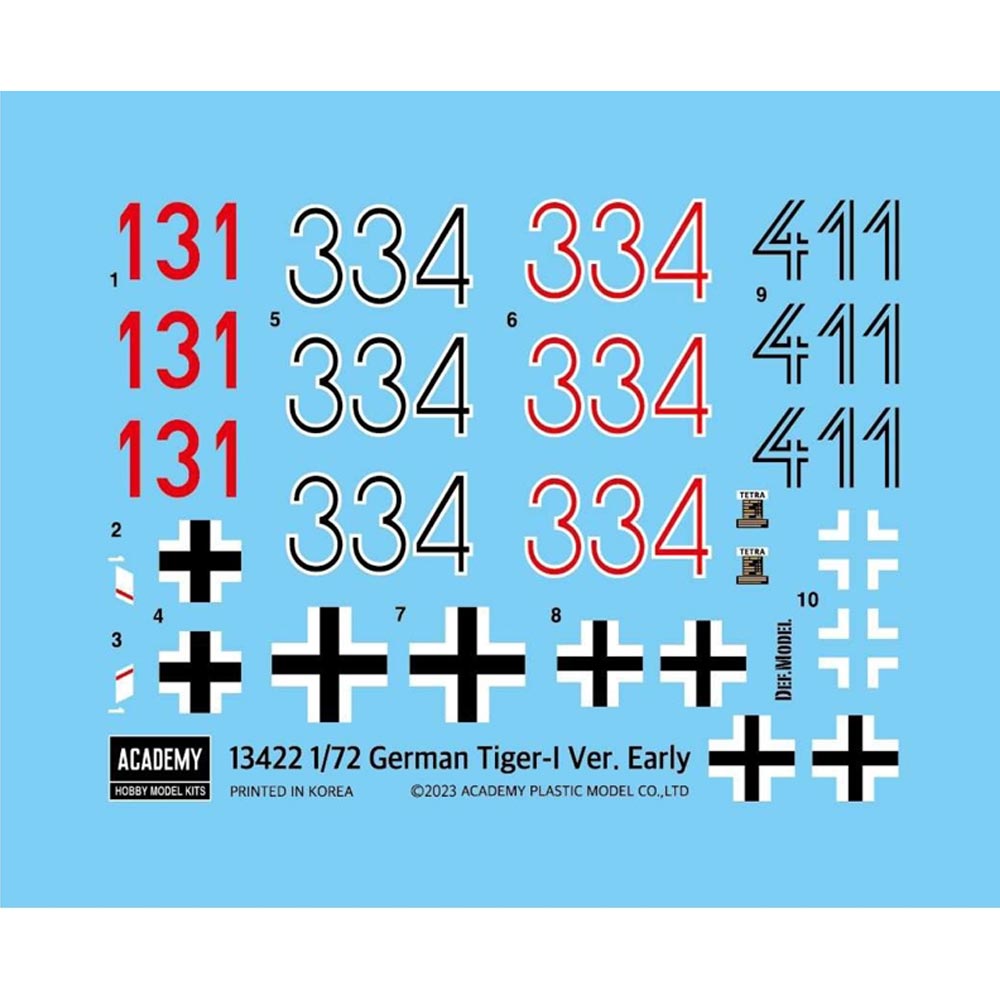Academy 13422 German Tiger I Early Version Red 131 1943 1:72 Model Kit