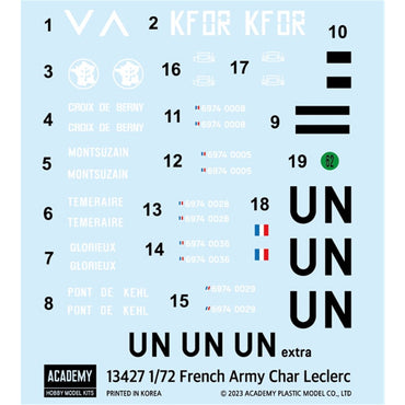 Academy 13427 French Army Char Leclerc Late 1990s 1:72 Model Kit