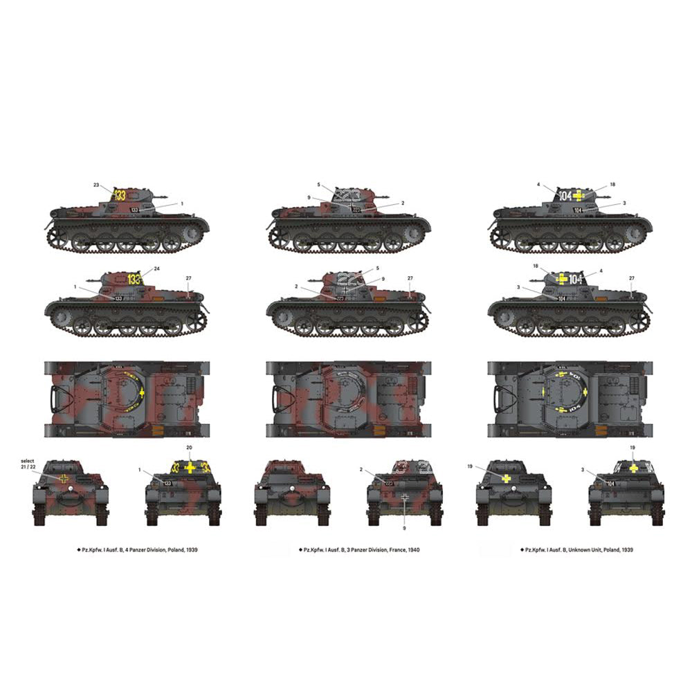 Academy 13556 WWII German Panzer I Ausf B & Motorcycle 1:35 Model Kit