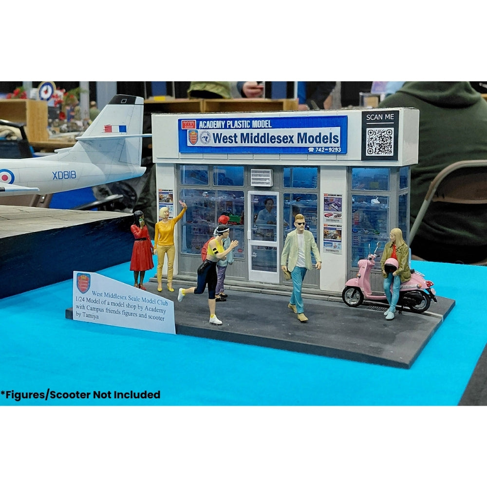 Academy Plastic Scale Model Shop Storefront & Accessories 1:24 Model Kit