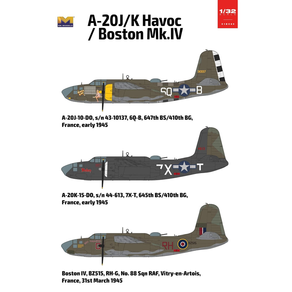Hong Kong A-20J/K Havoc/Boston Mk.IV Havoc Series 1:32 Model Kit HK01E40