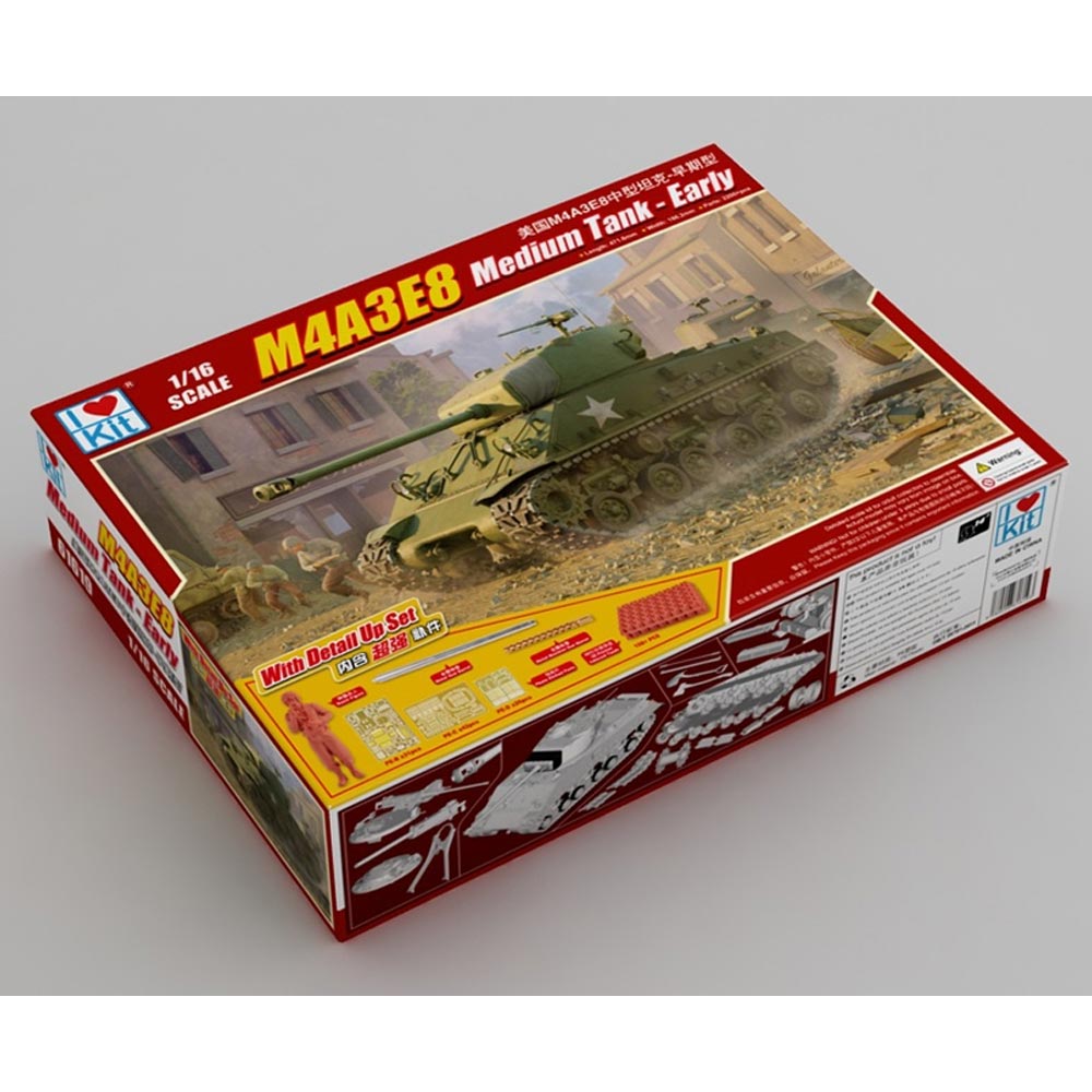 I Love Kit 61619 M4A3E8 Medium Sherman Tank Early 1:16 Plastic Model Kit