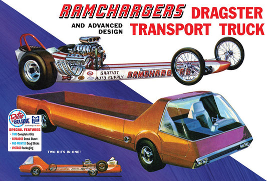 MPC 970 Ramchargers Dragster & Transporter Truck 1:25 Model Kit