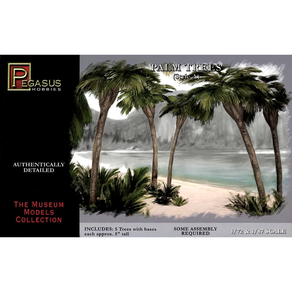 Pegasus 6503 Small Palm Trees Style A (12cm/4½”) (Qty 5) 28mm Model Kit