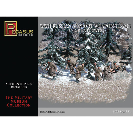 Pegasus 7274 WWII Russian Support Weapons Teams in Greatcoats 1:72 Model Kit