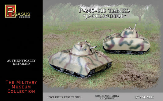 Pegasus 7606 German Jaguarundi Experimental Tanks (Qty 2) 1:72 Model Kit