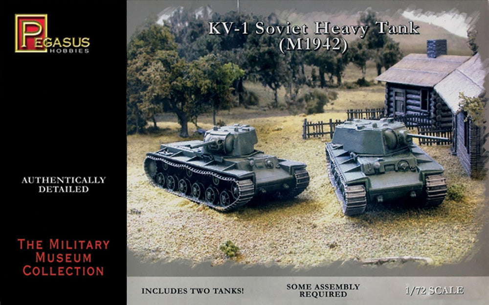 Pegasus 7666 Soviet Army KV-1 Late Heavy Tanks (Qty 2) 1:72 Model Kit