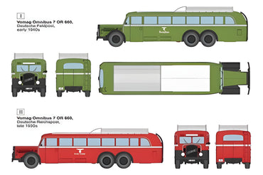 Roden 824 German Army Vomag Omnibus 7 OR 660 Staff Bus 1:35 Model Kit