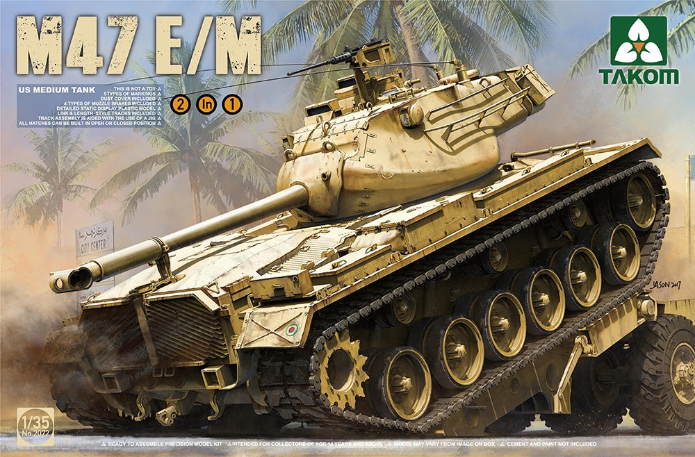 Takom 2072 US Medium Tank M47E/M 2 in 1 1:35 Model Kit