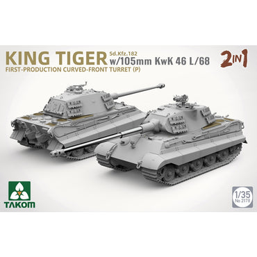 Takom 2178 German Heavy Tank SdKfz 182 King Tiger w/105mm KwK 46L/68 2-in-1 1:35 Model Kit